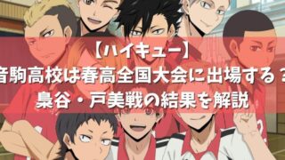 ハイキュー 春高全国大会のネタバレ 烏野は優勝するのか ゴミ捨て場の決戦も