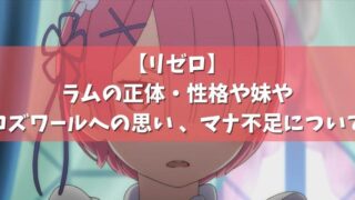 リゼロ ラムの正体 性格や妹やロズワールへの思い マナ不足について