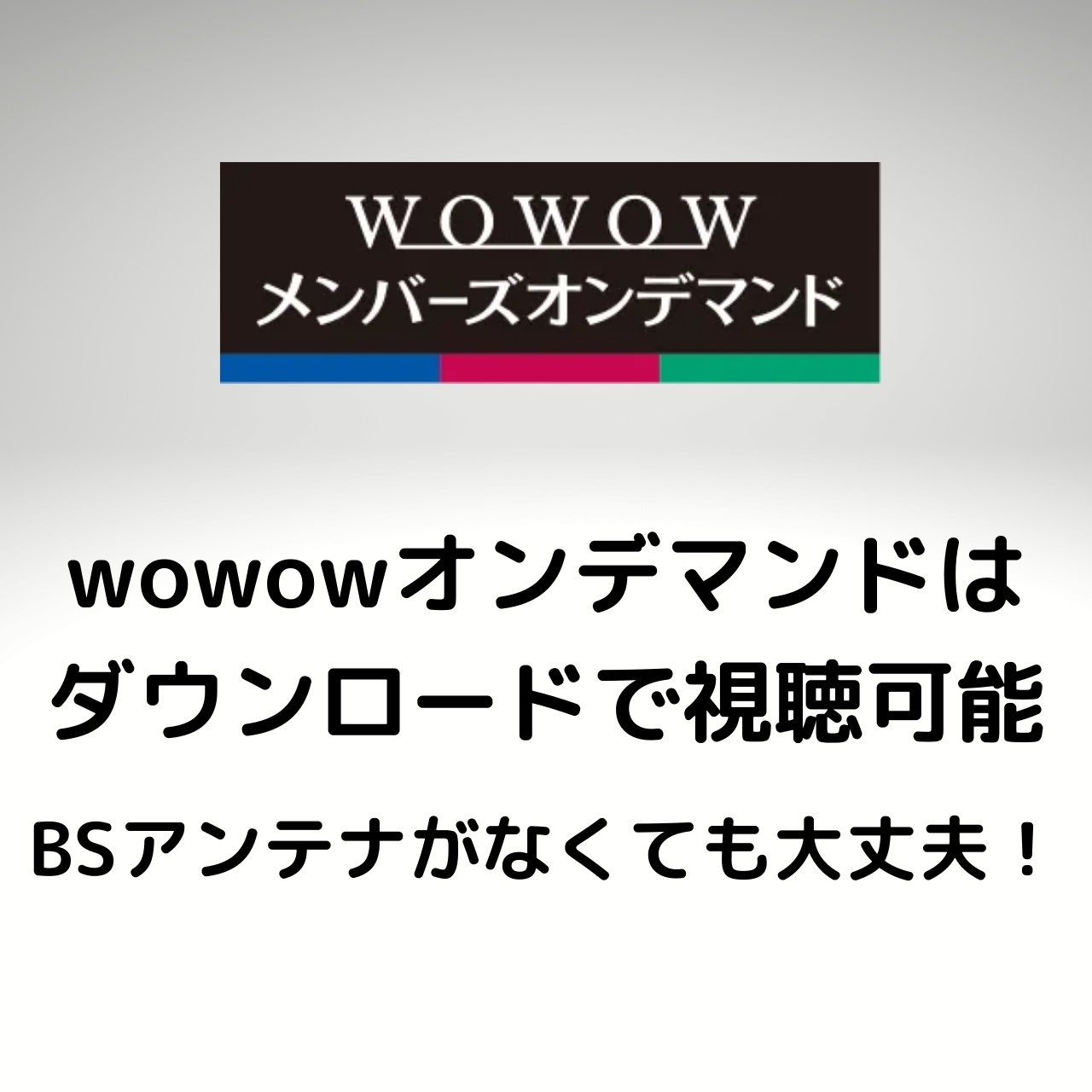 wowowオンデマンドはダウンロードで視聴可能｜BSアンテナがなくても大丈夫！