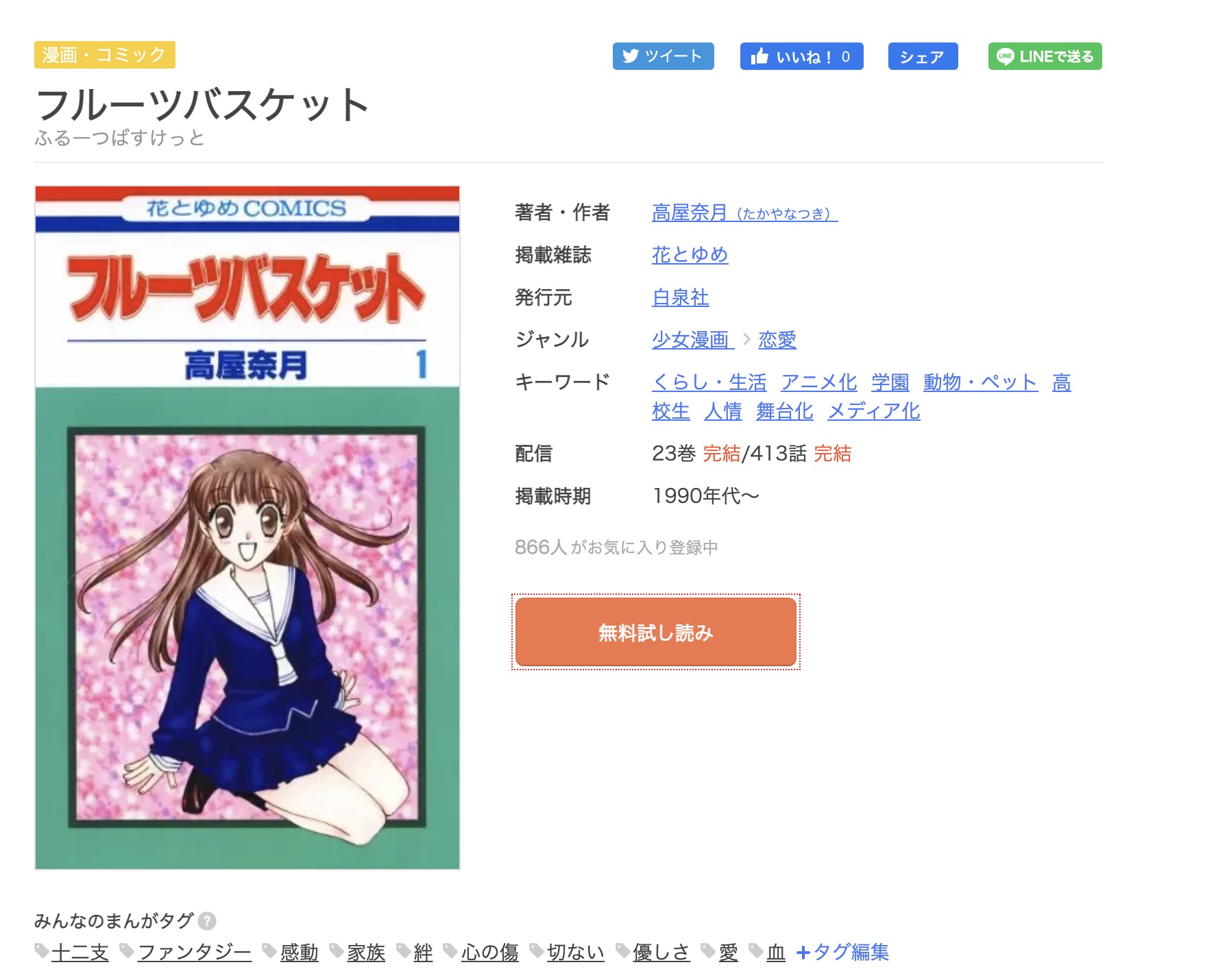 フルーツバスケットを全巻無料で読む方法 お得に一気読みできるサイト アプリ紹介 アニメガホン